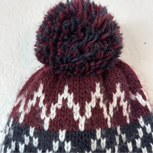 Goodfellow Burgundy Knit Pom-Pom Beanie for Kids - Picture 3 of 4
